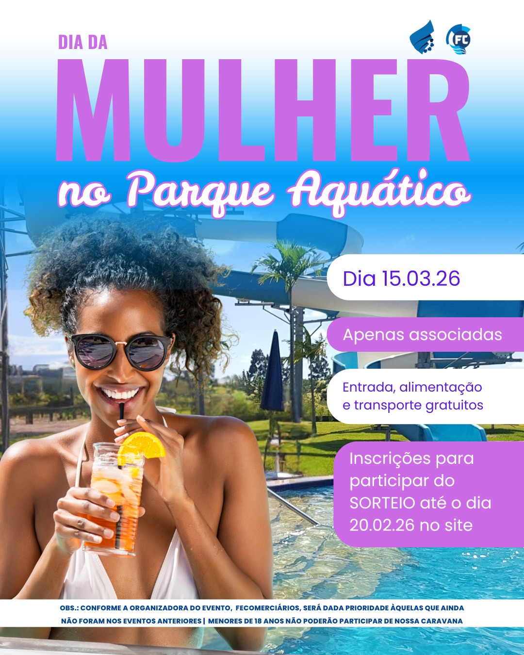Inscrições abertas para comemoração do Dia da Mulher no Parque Aquático